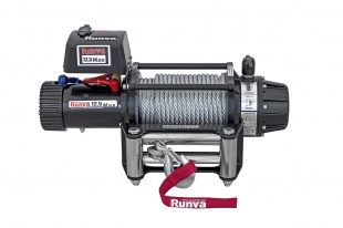 Лебёдка электрическая влагозащищеная 12V Runva MAX 12500 lbs 5720 кг стальной трос ( EWB12500MAXS )