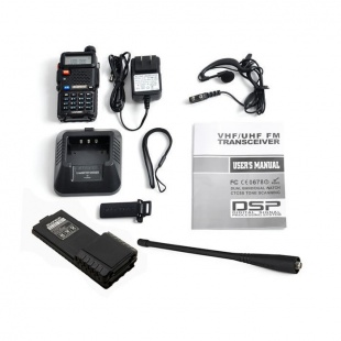 Рация Baofeng UV-5R АКБ 3800мАч, диапазоны VHF/UHF, LPD, PMR, 17см антенна, гарнитура. 