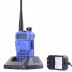 Рация Baofeng UV-5R синяя, диапазоны VHF/UHF, 17см антенна, гарнитура. 