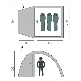 Палатка туристическая BTrace DOME 3 ﻿(3х местная) T0294 