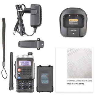 Рация Baofeng BF-UVB2 Plus диапазоны VHF/UHF, LPD, PMR, гарнитура. 