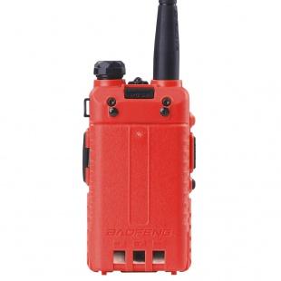 Рация Baofeng UV-5R красная, диапазоны VHF/UHF, 17см антенна, гарнитура. 